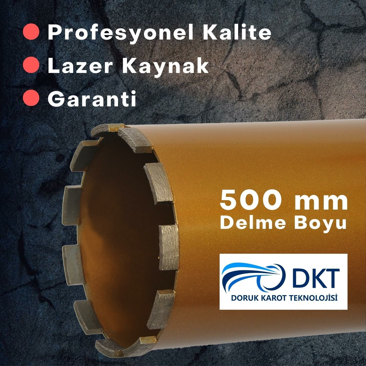 40x500 mm Karot Ucu Lazer Kaynaklı